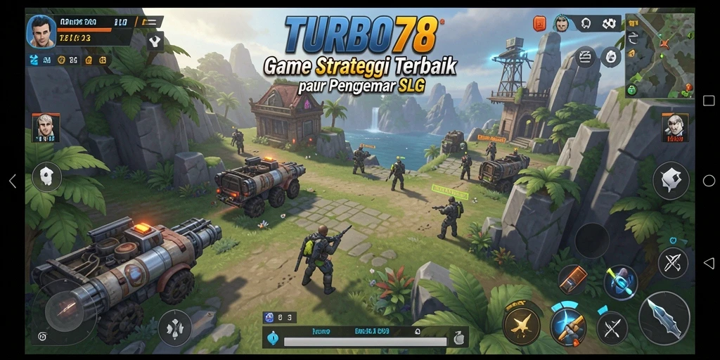 Tampilan screenshot utama TURBO78 menampilkan momen pertempuran epik dalam game SLG.